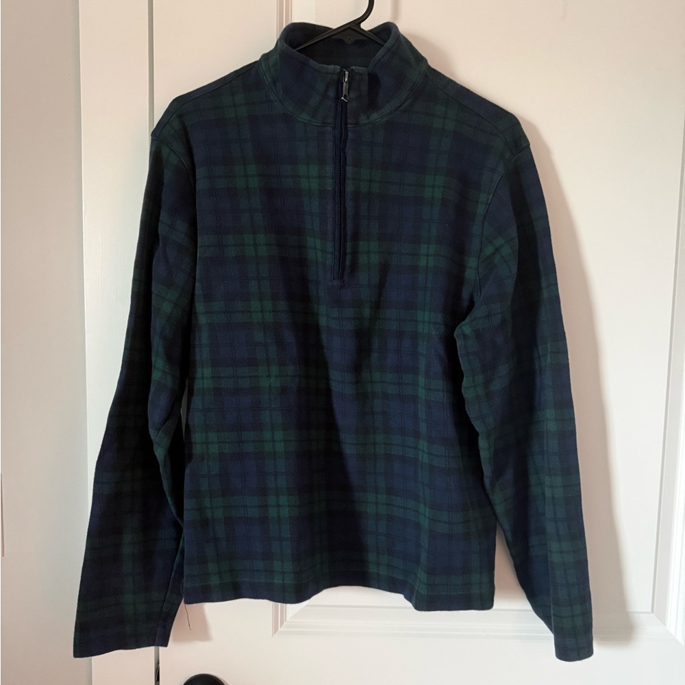 Brooks Brothers Navy & Forest Green Plaid Tartan Checkered Pullover